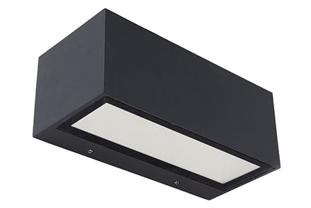 GEMINI SQUARE MEDIUM OUTDOOR LED WALL UP & DOWN 1 LIGHT DARK GREY