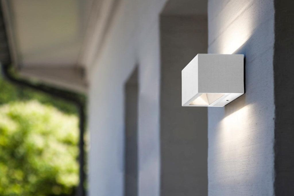GEMINI SQUARE SMALL OUTDOOR LED WALL UP & DOWN 1 LIGHT WHITE
