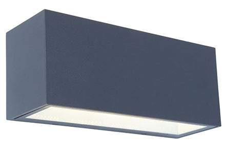 GEMINI SQUARE LARGE OUTDOOR LED WALL UP & DOWN 1 LIGHT DARK GREY