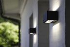 GEMINI SQUARE LARGE OUTDOOR LED WALL UP & DOWN 1 LIGHT DARK GREY