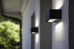 GEMINI SQUARE SMALL OUTDOOR LED WALL UP & DOWN 1 LIGHT DARK GREY