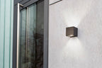GEMINI SQUARE OUTDOOR WALL 2 LIGHT DARK GREY