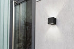 GEMINI SQUARE OUTDOOR WALL 1 LIGHT DARK GREY