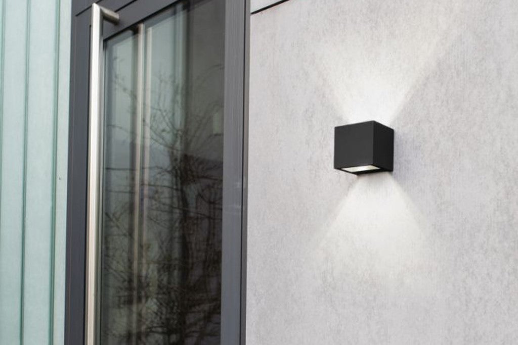 GEMINI SQUARE OUTDOOR WALL 1 LIGHT DARK GREY