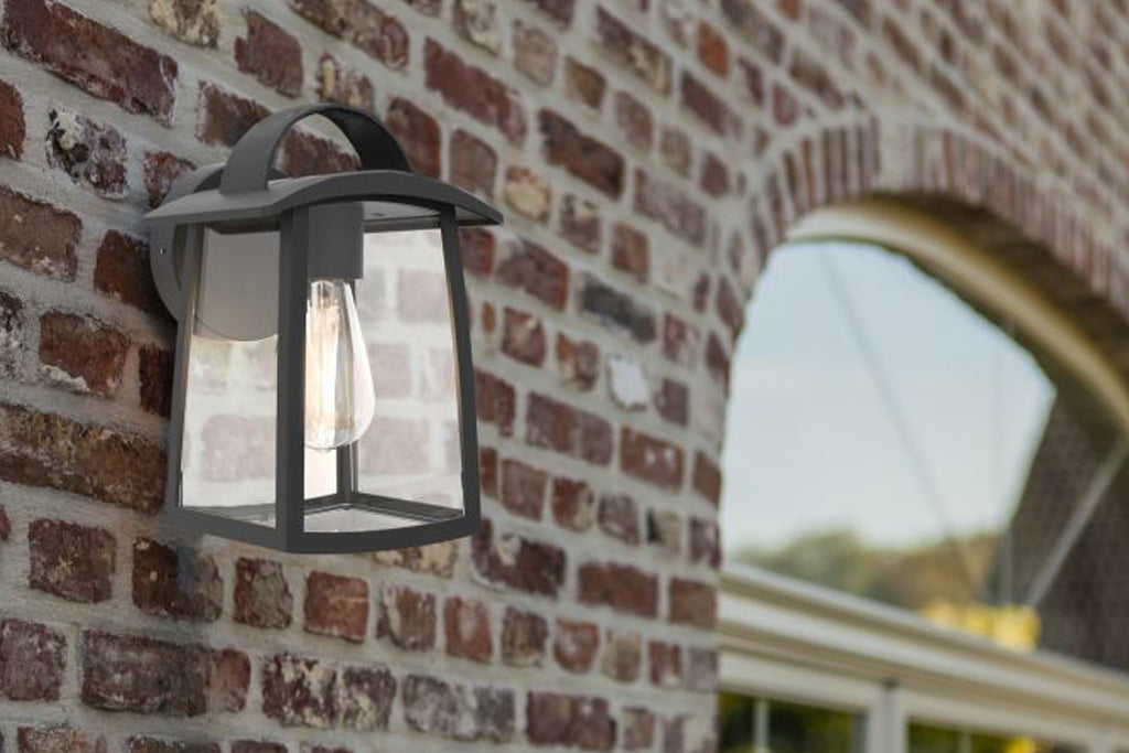 KELSEY OUTDOOR WALL MEDIUM 1 LIGHT E27 BLACK