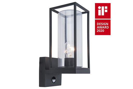FLAIR OUTDOOR E27 WALL PIR 1 LIGHT BLACK