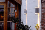 FOCUS ROUND OUTDOOR WALL UP & DOWN 1 LIGHT GU10 DARK GREY