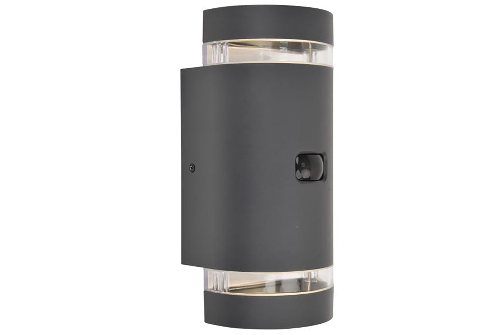 FOCUS OUTDOOR LED WALL UP&DOWN 2 LIGHT PIR GU10 DARK GREY