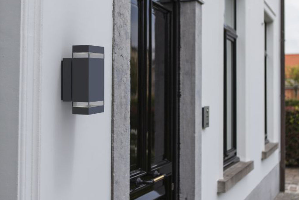 FOCUS SQUARE OUTDOOR LED WALL UP & DOWN 1 LIGHT DARK GREY