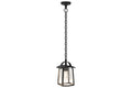KELSEY OUTDOOR PENDENT 1 LIGHT E27 BLACK CLEAR GLASS
