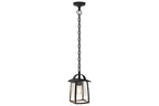 KELSEY OUTDOOR PENDENT 1 LIGHT E27 BLACK CLEAR GLASS