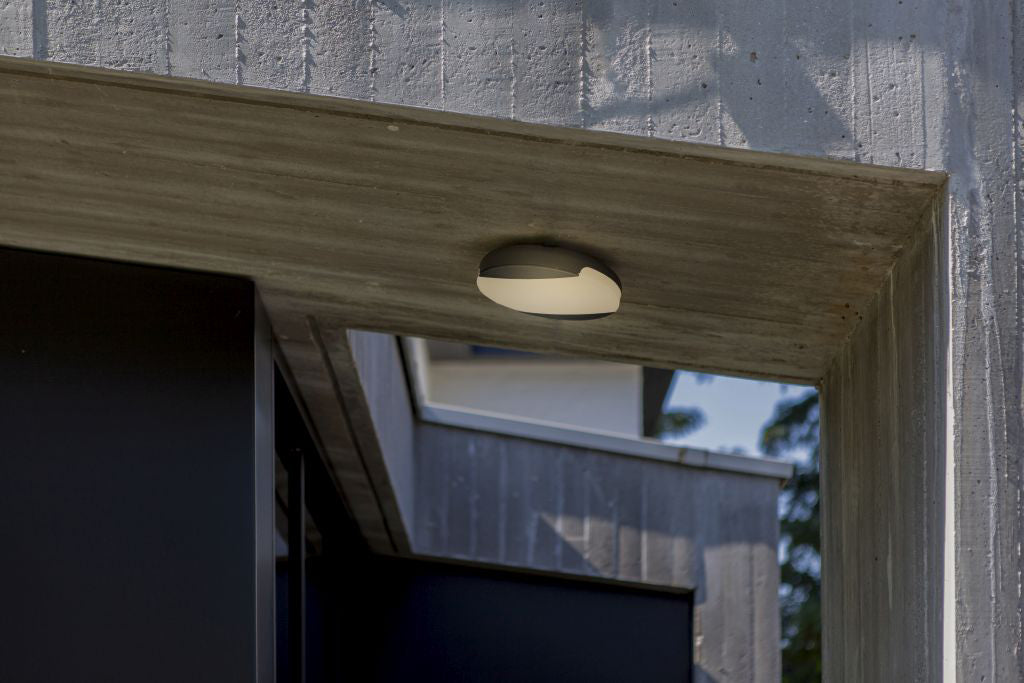 SWEEP OUTDOOR LED WALL&CEILING CCT 1 LIGHT DARK GREY