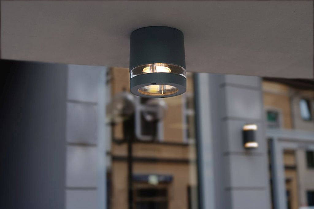 FOCUS ROUND OUTDOOR WALL 1 LIGHT GU10 DARK GREY