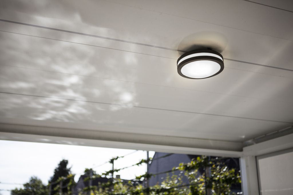 TITAN ROUND MEDIUM OUTDOOR WALL/CEILING 1 LIGHT E27 DARK GREY