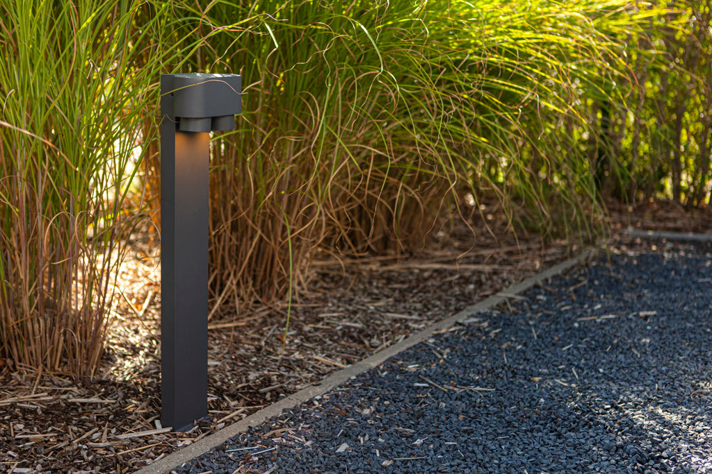 CYPRES OUTDOOR LED BOLLARD 2 LIGHT GU10 DARK GREY