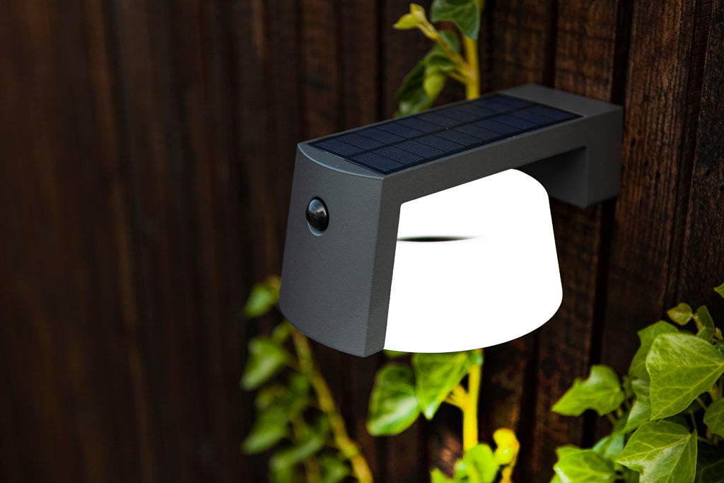 MOON SOLAR LED WALL 1 LIGHT PIR DARK GREY