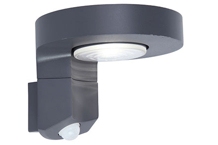 DISO OUTDOOR LED WALL 1 LIGHT PIR DARK GREY