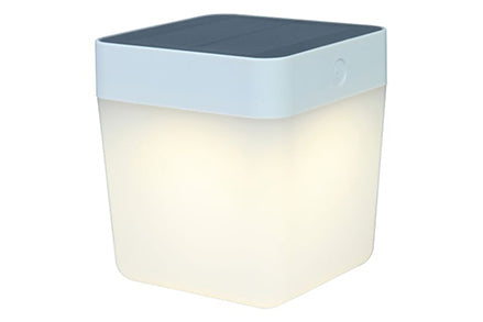 TABLE CUBE SOLAR LED PORTABLE 1 LIGHT WHITE