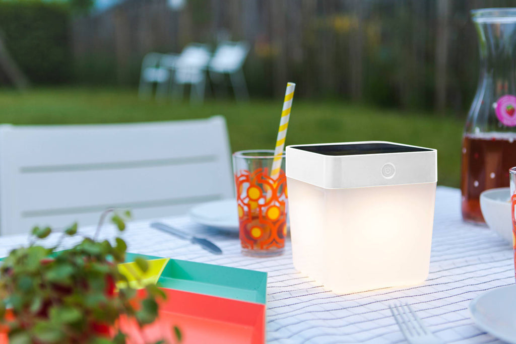 TABLE CUBE SOLAR LED PORTABLE 1 LIGHT WHITE
