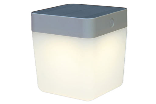 TABLE CUBE SOLAR LED PORTABLE 1 LIGHT SLIVER