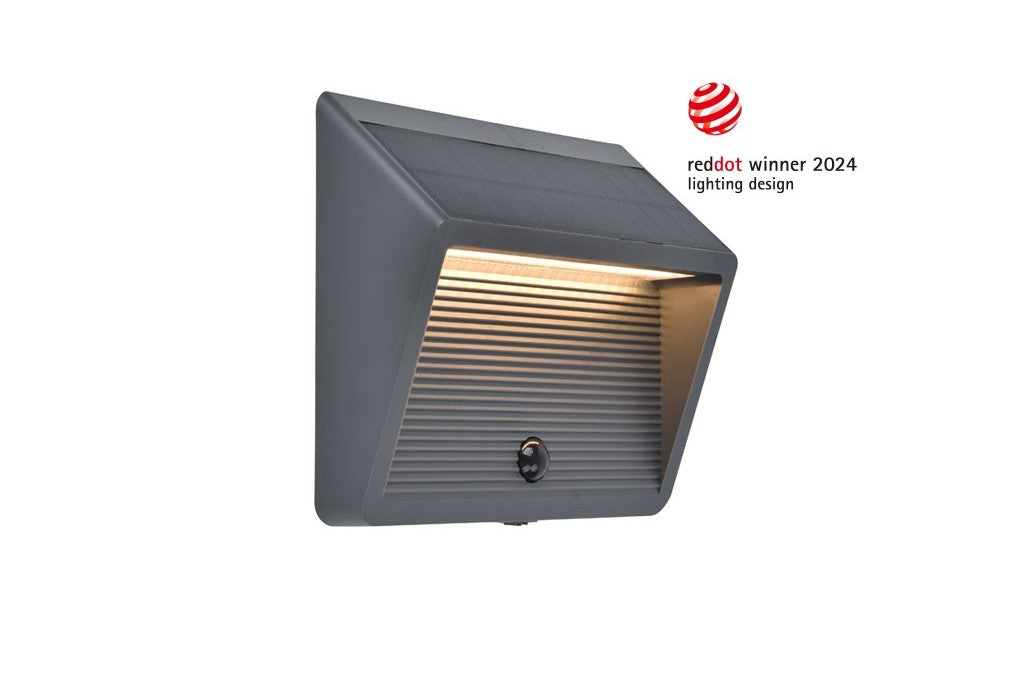 LINKO SOLAR LED WALL 1 LIGHT PIR DARK GREY