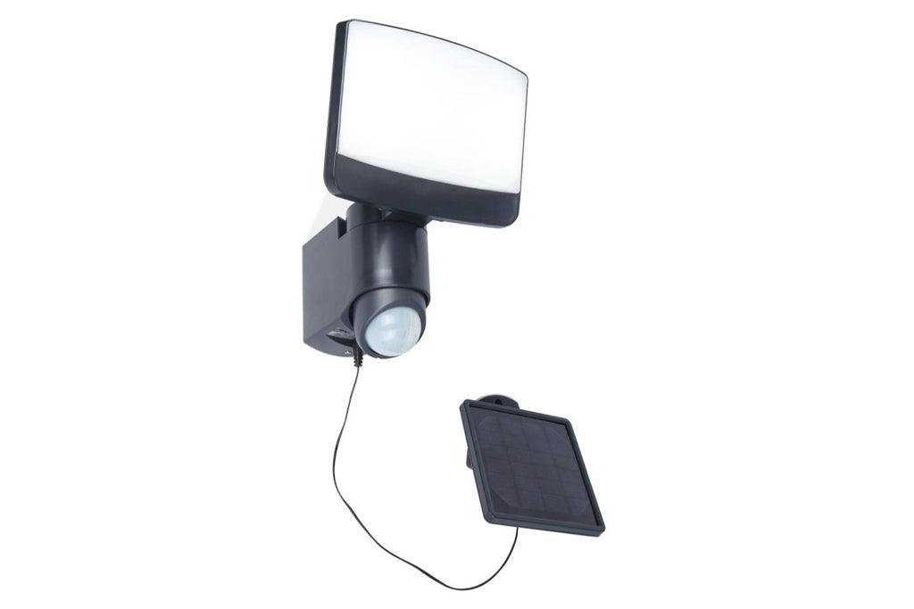SUNSHINE SOLAR LED WALL 1 LIGHT PIR DARK GREY PLUS SOLAR PANEL