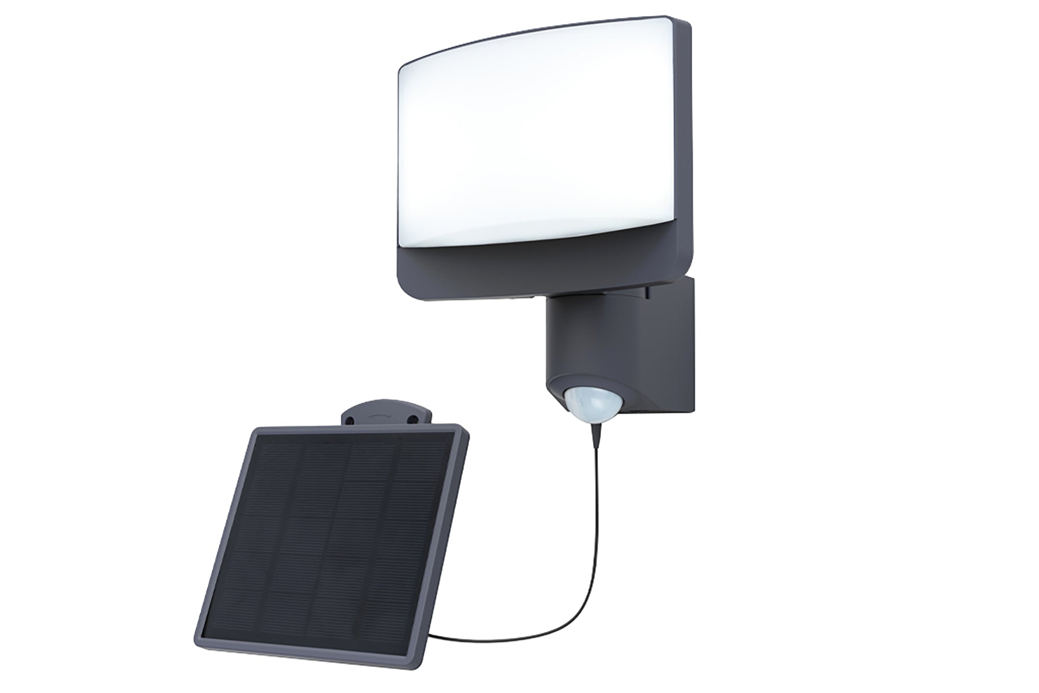 SUNSHINE SOLAR LED WALL 1 LIGHT PIR DARK GREY PLUS SOLAR PANEL