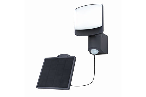 SUNSHINE SOLAR LED WALL 1 LIGHT PIR DARK GREY PLUS SOLAR PANEL