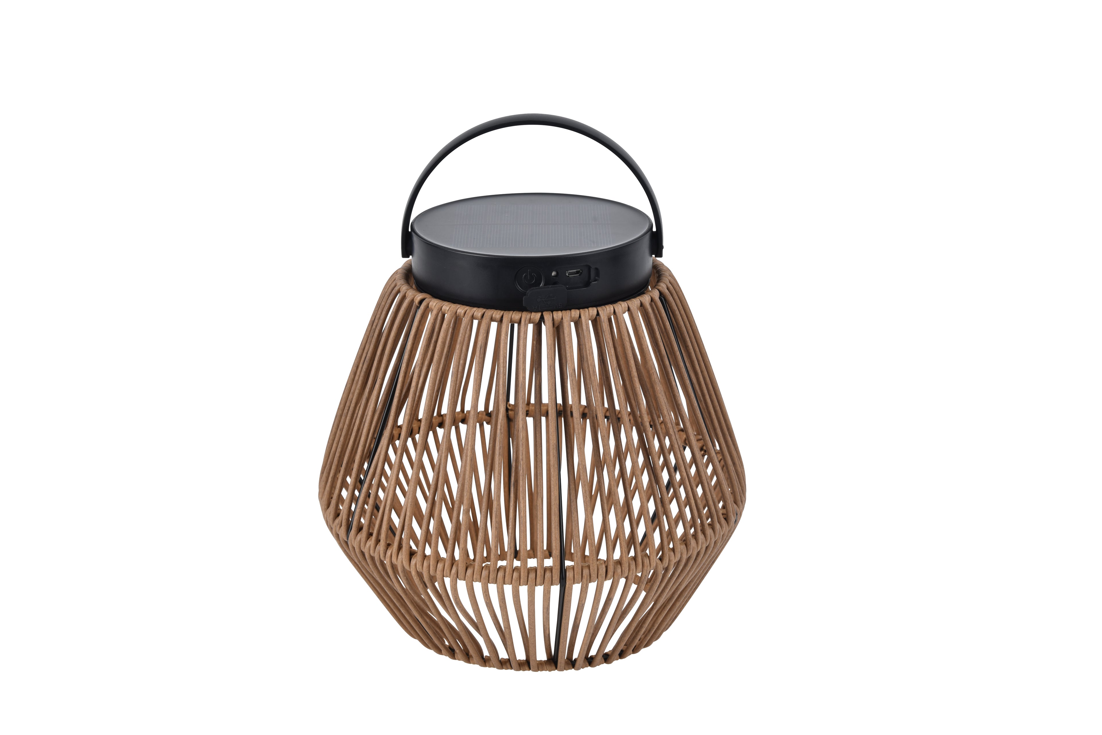 COPPA SOLAR LED PORTABLE 1 LIGHT BLACK WOVEN RATTAN