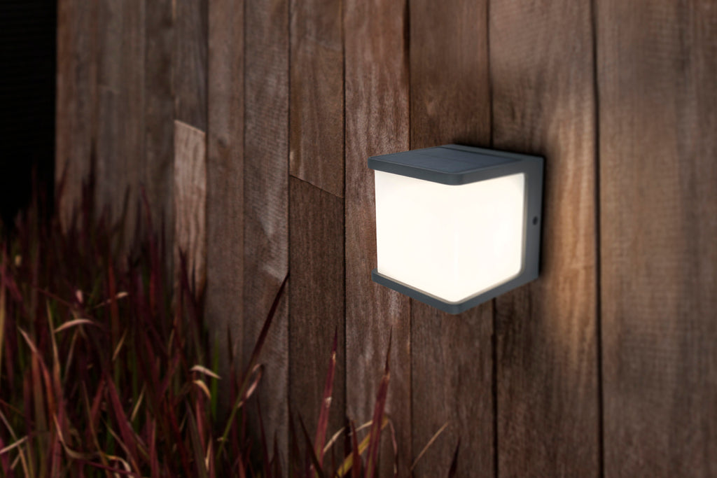 DOBLO OUTDOOR LED SOLAR WALL PIR 1 LIGHT DARK GREY