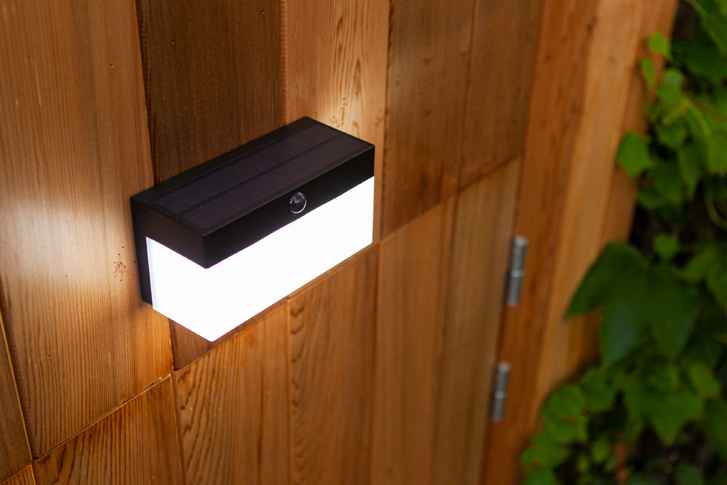 FRAN SOLAR LED WALL 1 LIGHT PIR BLACK LUTEC CONNECT