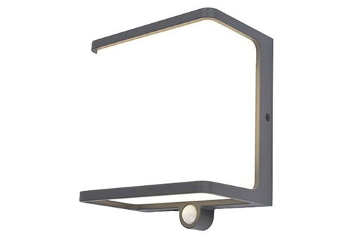 DOBLO SOLAR LED WALL 1 LIGHT HALF PIR DARK GREY