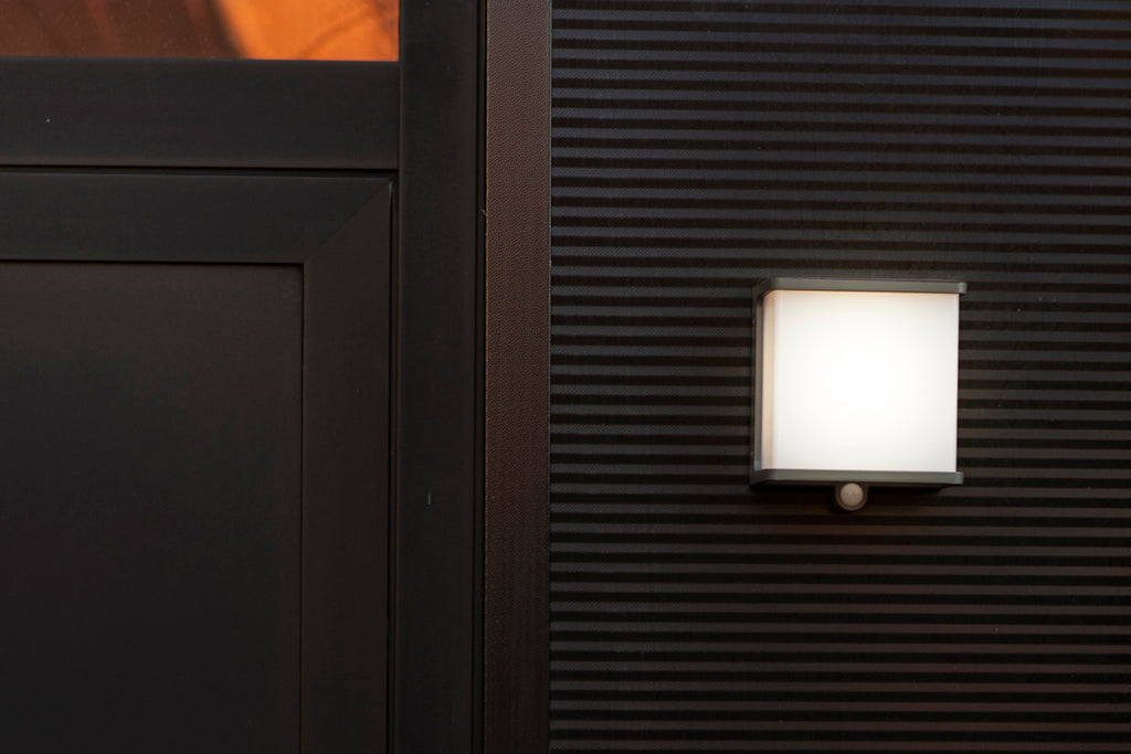 DOBLO SOLAR LED WALL 1 LIGHT HALF PIR DARK GREY