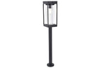 FLAIR SOLAR POST 1 LIGHT E27 W/BULB BLACK (W/SPIKE)