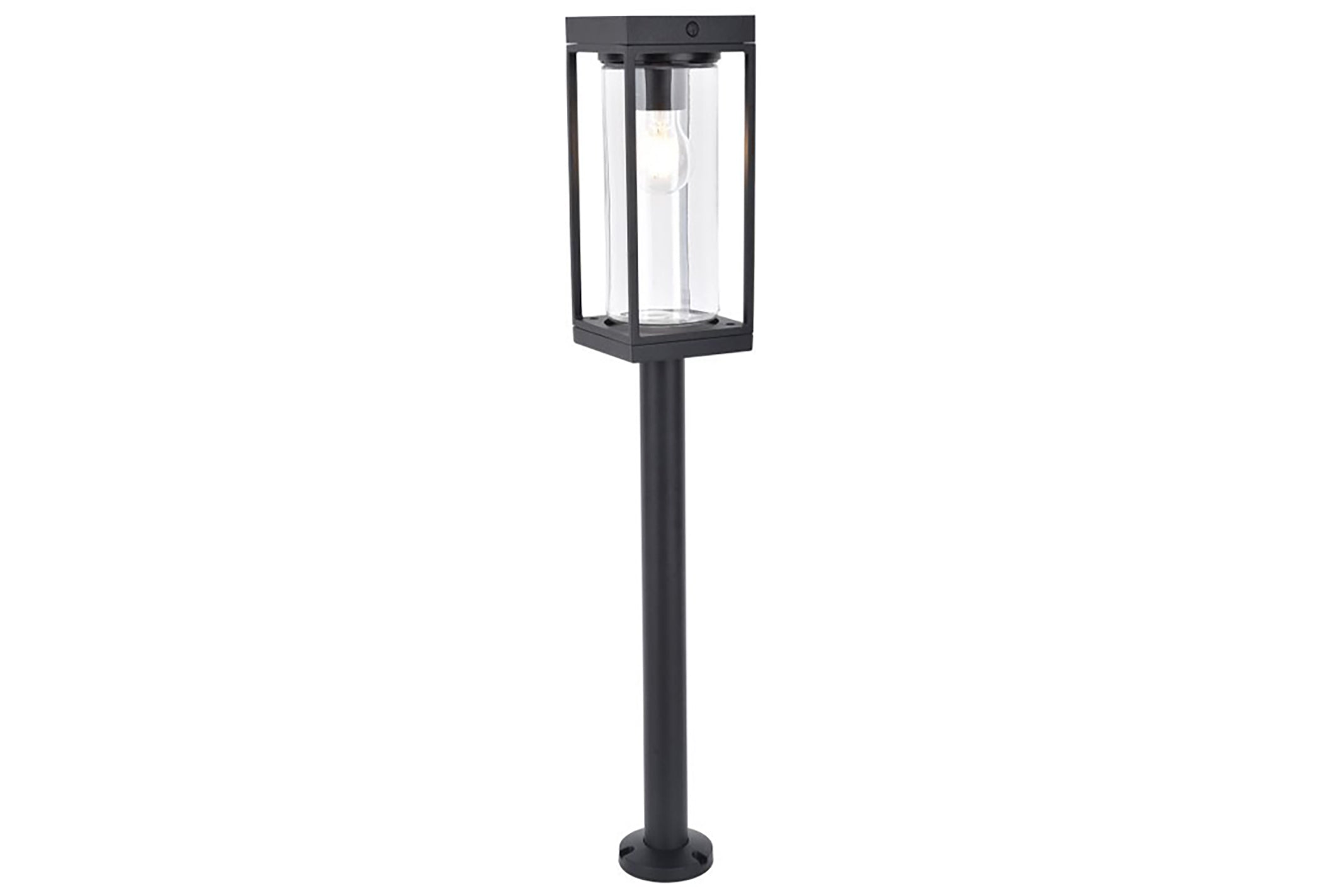FLAIR SOLAR POST 1 LIGHT E27 W/BULB BLACK (W/SPIKE)