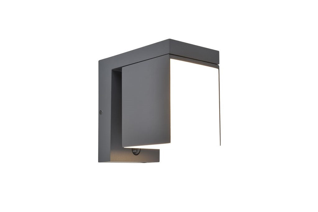 PRIMA SOLAR HYBRID LED WALL 1 LIGHT PIR DARK GREY
