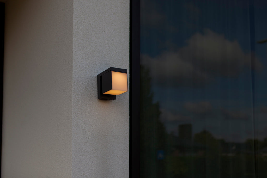 PRIMA SOLAR HYBRID LED WALL 1 LIGHT PIR DARK GREY