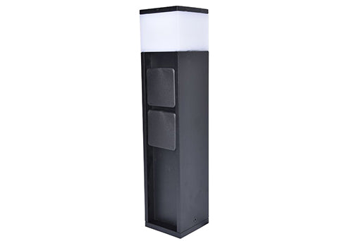 MAINS OUTDOOR LED BOLLARD 1 LIGHT BLACK W/ 2 GERMANY STANDARD SOCKET BLACK(WIFI) LUTEC CONNECT
