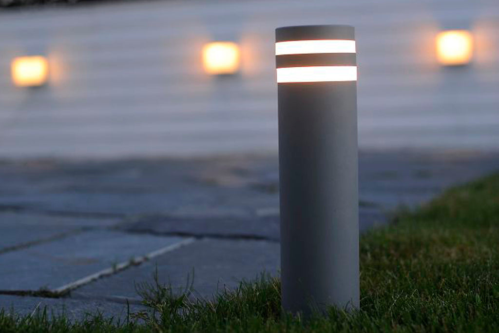 FOCUS ROUND OUTDOOR POST 1 LIGHT GU10 DARK GREY