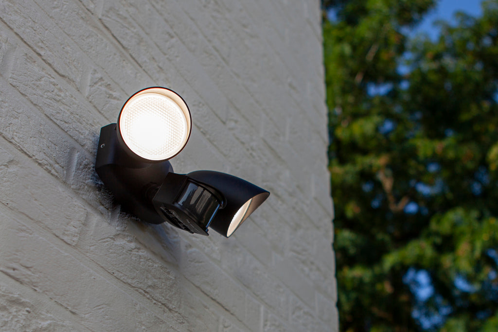 SHRIMP NEW SHAPE OUTDOOR LED WALL 2 LIGHT PIR BLACK