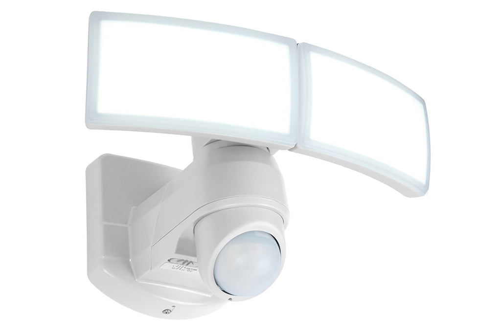 ARC OUTDOOR LED WALL PIR 2 LIGHT WHITE