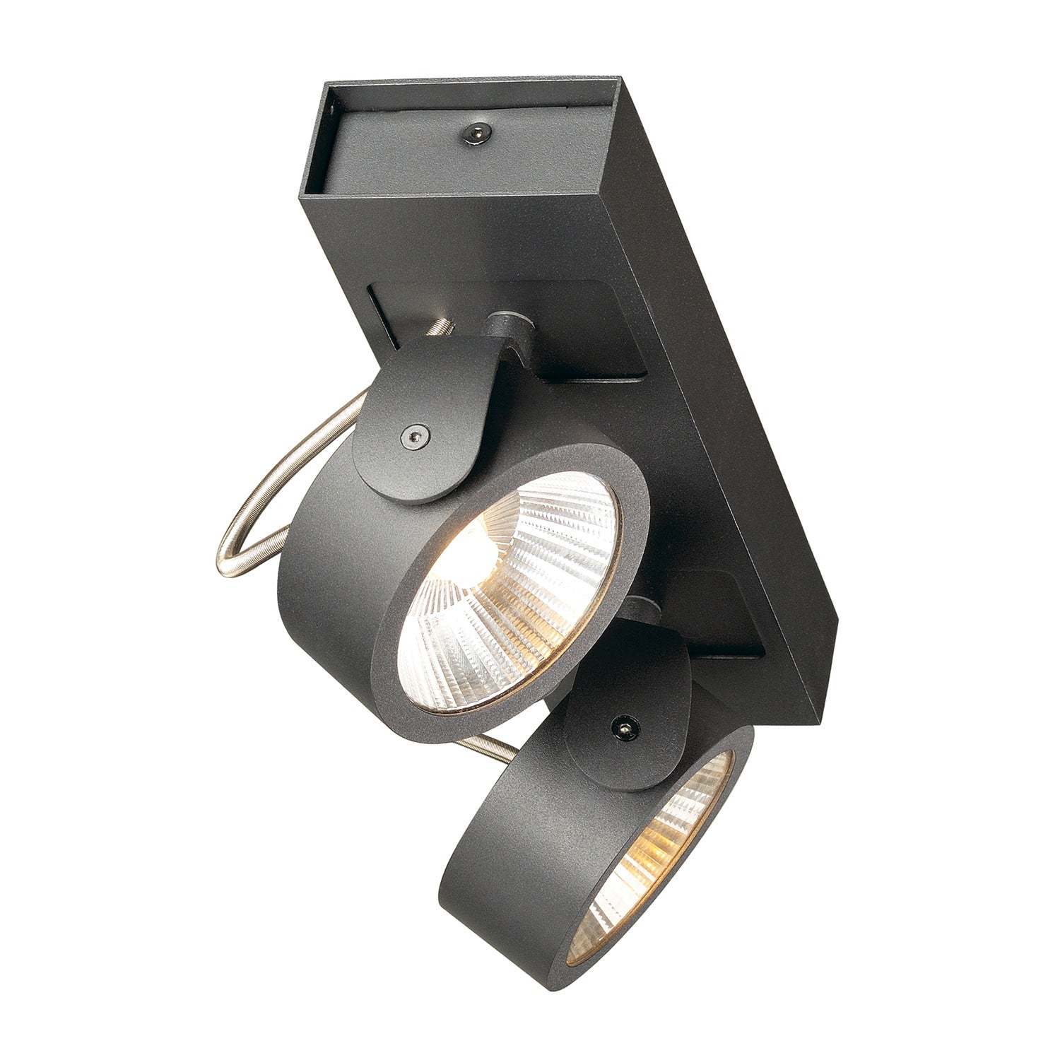 KALU, luminária de parede e de teto, duas lâmpadas, LED, 3000 K, preto, 60º