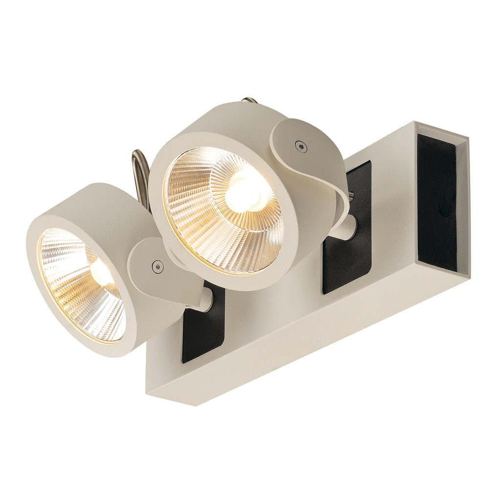 KALU, luminária de parede e de teto, duas lâmpadas, LED, 3000 K, branco/preto, 60º