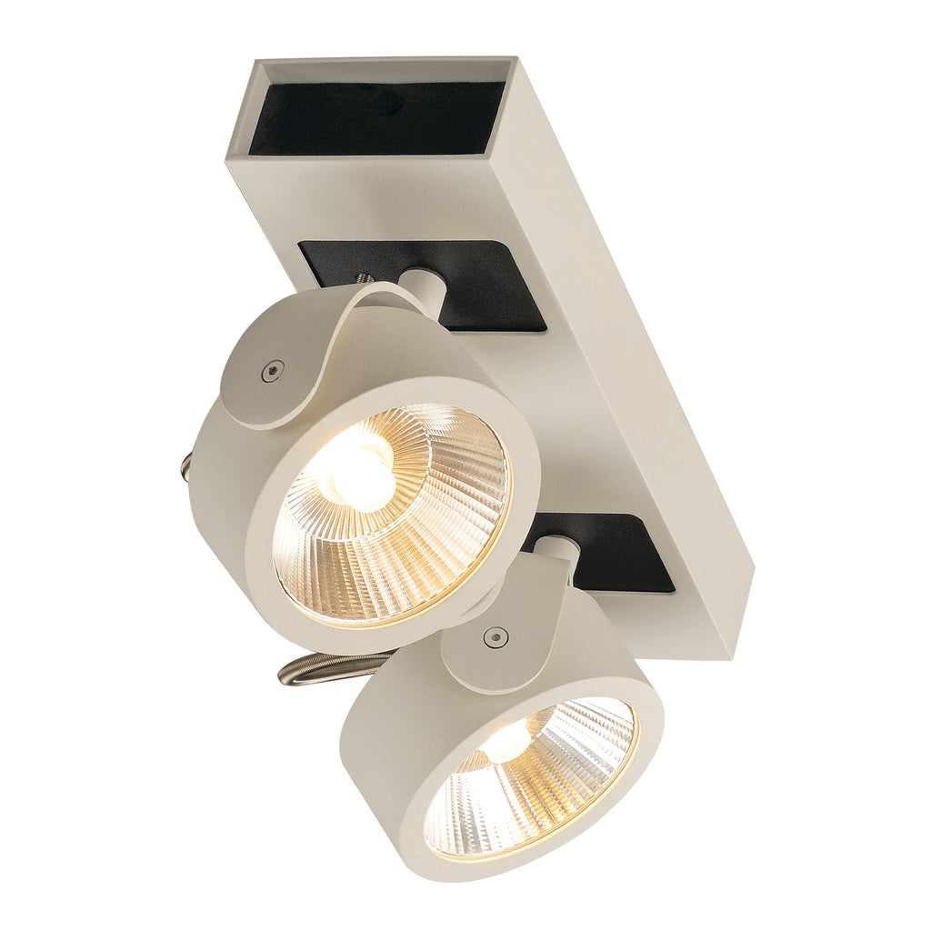 KALU, luminária de parede e de teto, duas lâmpadas, LED, 3000 K, branco/preto, 60º