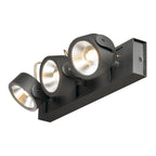 KALU, luminária de parede e de teto, três lâmpadas, LED, 3000 K, preto, 60º