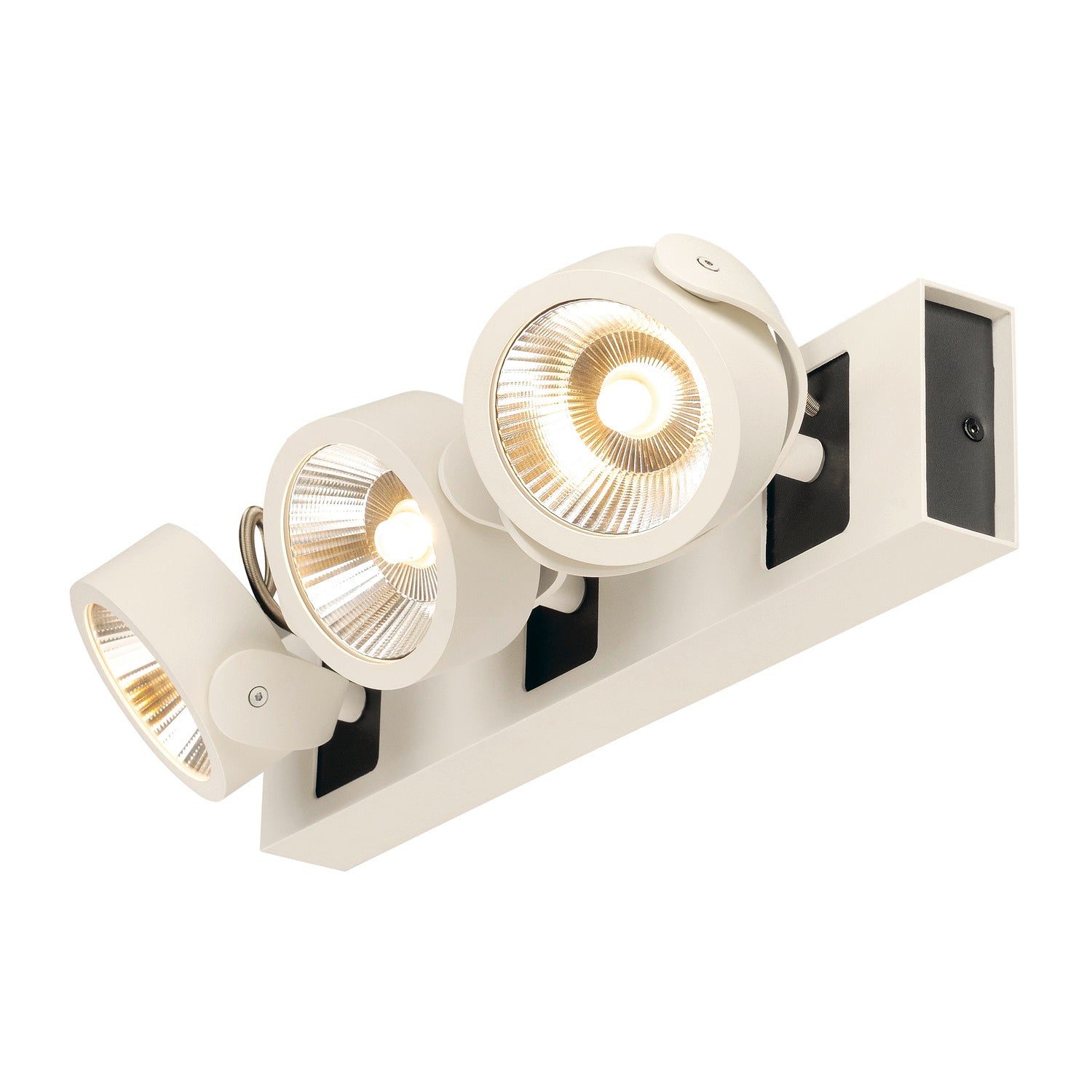 KALU, luminária de parede e de teto, três lâmpadas, LED, 3000 K, branco/preto, 60º