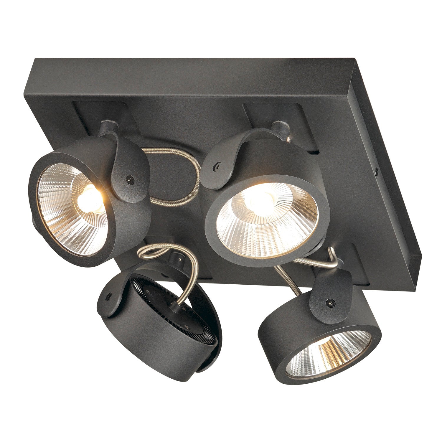 KALU, luminária de parede e de teto, quatro lâmpadas, LED, 3000 K, retangular, preto, 60º