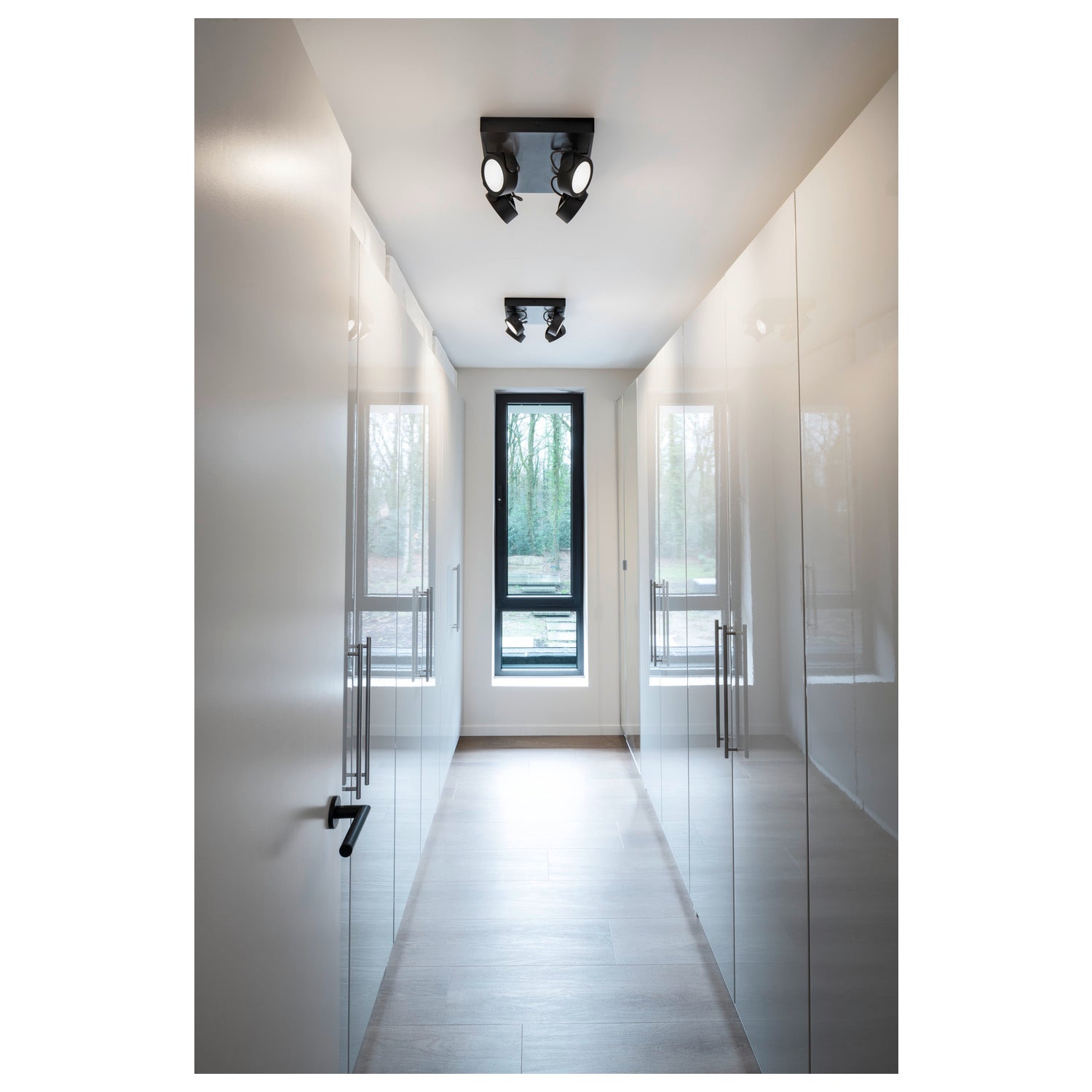 KALU, luminária de parede e de teto, quatro lâmpadas, LED, 3000 K, retangular, preto, 60º