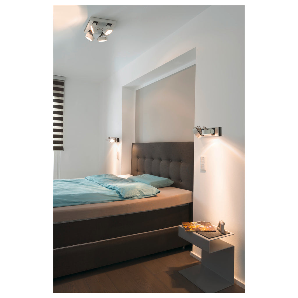 KALU, luminária de parede e de teto, duas lâmpadas, LED, 3000 K, branco/preto, 60º