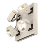 KALU, luminária de parede e de teto, quatro lâmpadas, LED, 3000 K, retangular, branco/preto, 60º